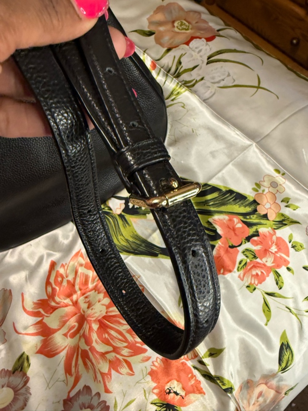 Coach Black Leather Shoulder Bag with Gold Hardware - Picture 13 of 14